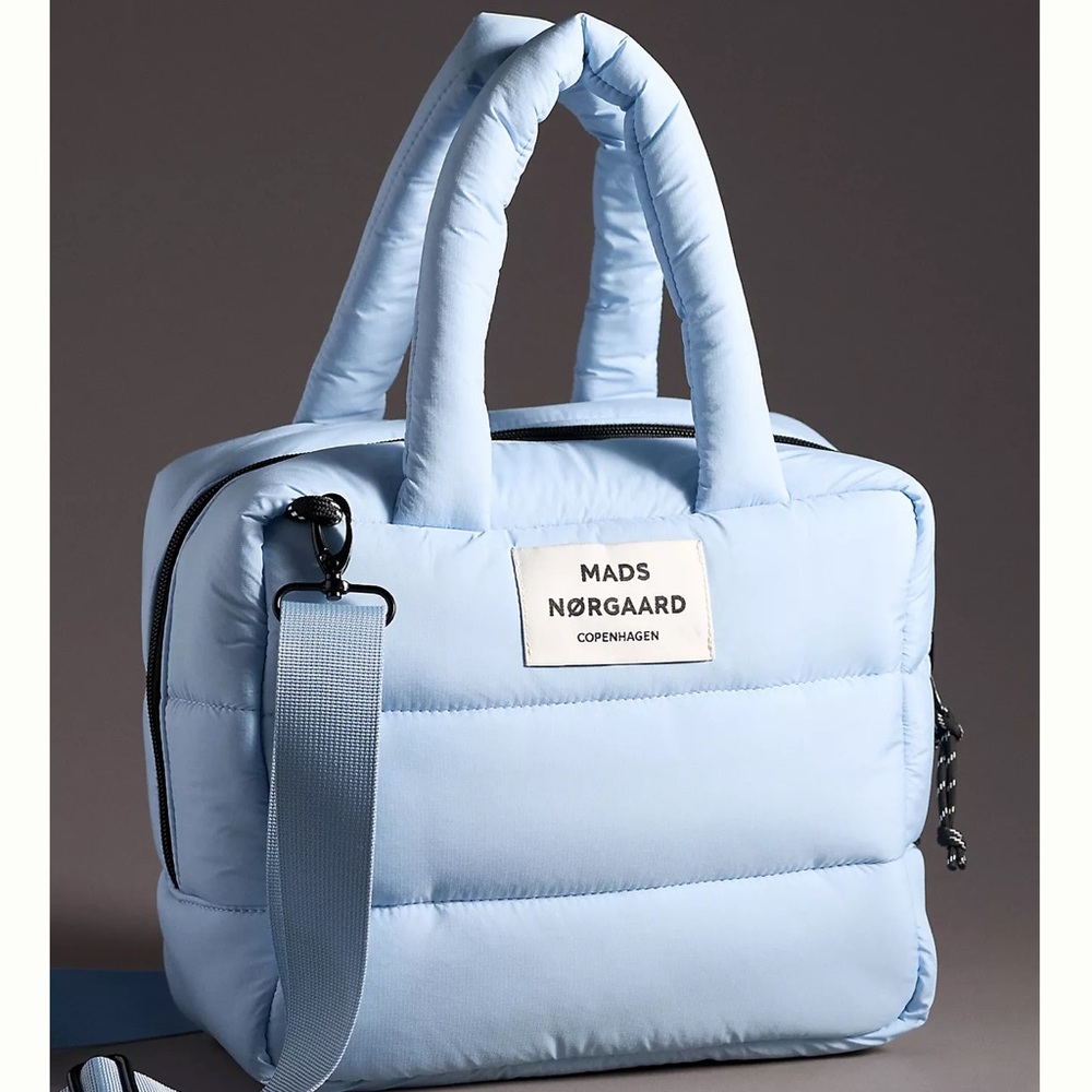 Mads Nørgaard Light Blue Puffer Bag/ Nørgaard Recycle Boxy Bag